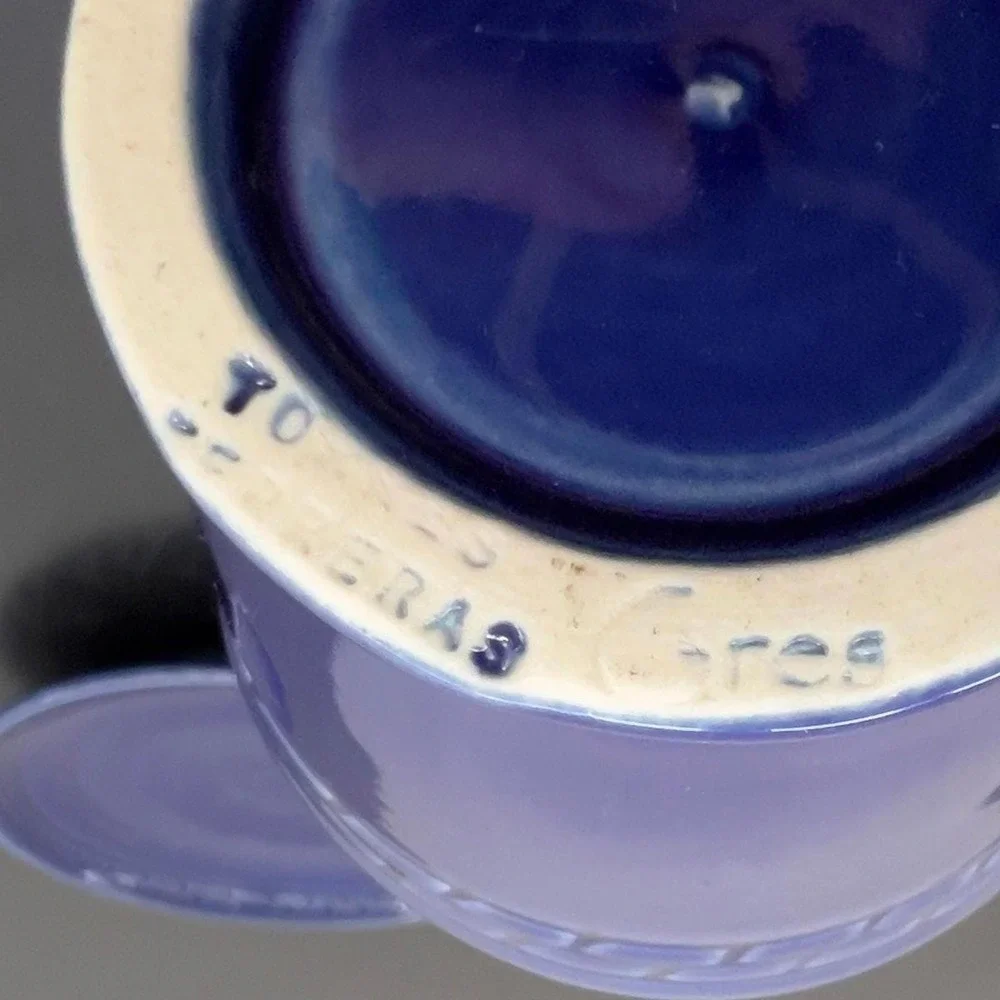 Gres Ferreras Espresso Cup Saucer Set Cobalt Blue Stoneware Spain OS‎